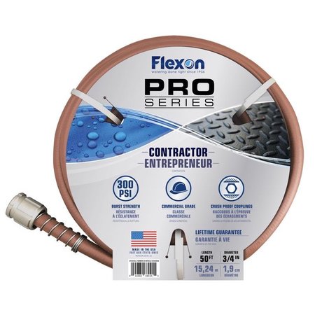 FLEXON Pro Series 3/4 in. D X 50 ft. L Heavy Duty Contractor Grade Contractor Grade Hose Copper CX3450ACE